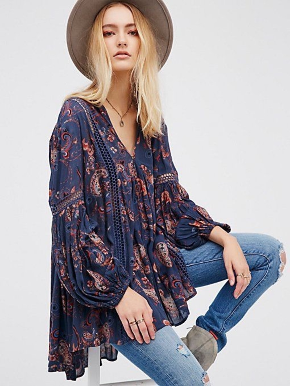 Free People Just the Two of Us paisley tunic